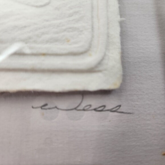 Vintage Cast Paper Seashell Art Framed Signed WESS 1980's Wall Decor Ocean Set - Picture 5 of 10